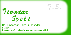 tivadar szeli business card